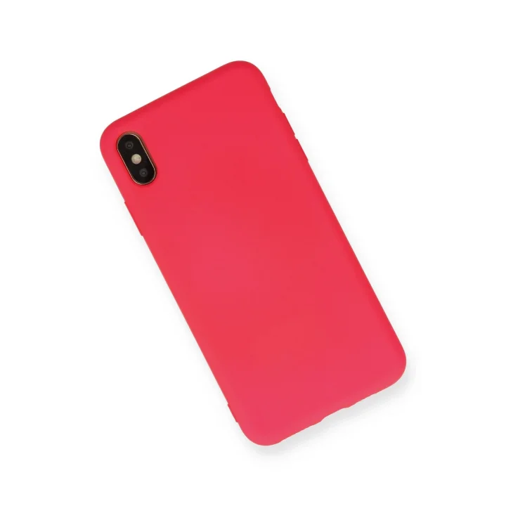 Mey İthalat®  iPhone XS Max Kılıf Nano içi Kadife Silikon - Koyu Pembe