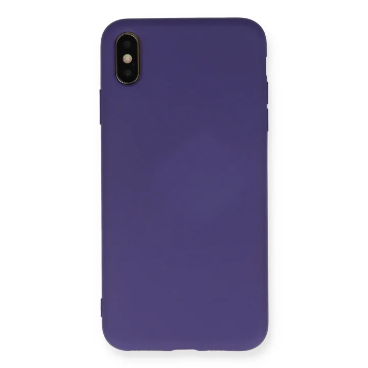 Mey İthalat®   iPhone XS Max Kılıf Nano içi Kadife Silikon - Mor