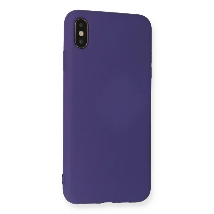 Mey İthalat®   iPhone XS Max Kılıf Nano içi Kadife Silikon - Mor