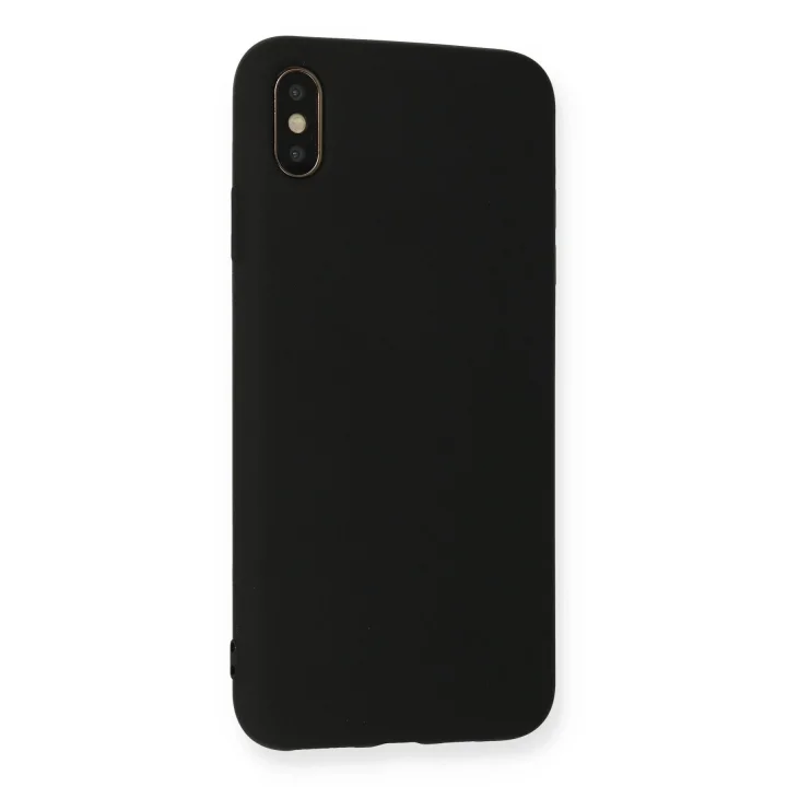 Mey İthalat®   iPhone XS Max Kılıf Nano içi Kadife Silikon - Siyah