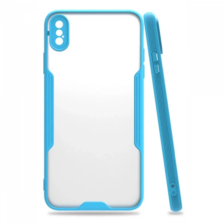 Mey İthalat®   iPhone XS Max Kılıf Platin Silikon - Mavi