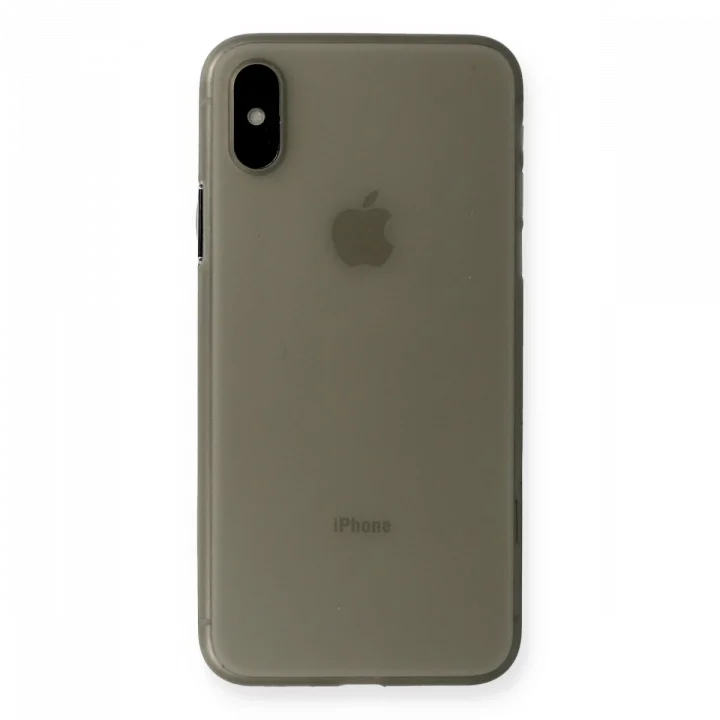 Mey İthalat®  iPhone XS Max Kılıf PP Ultra İnce Kapak - Gri