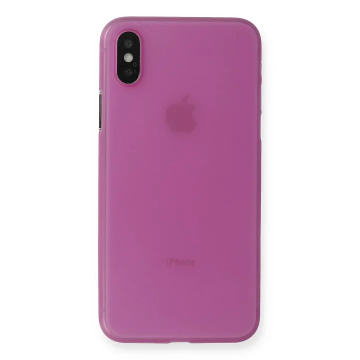 Mey İthalat®  iPhone XS Max Kılıf PP Ultra İnce Kapak - Pembe