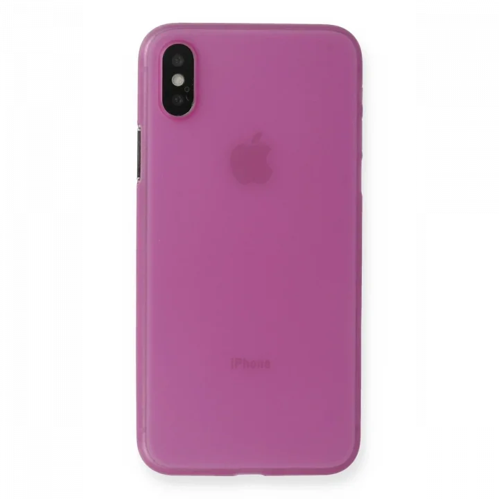 Mey İthalat®  iPhone XS Max Kılıf PP Ultra İnce Kapak - Pembe