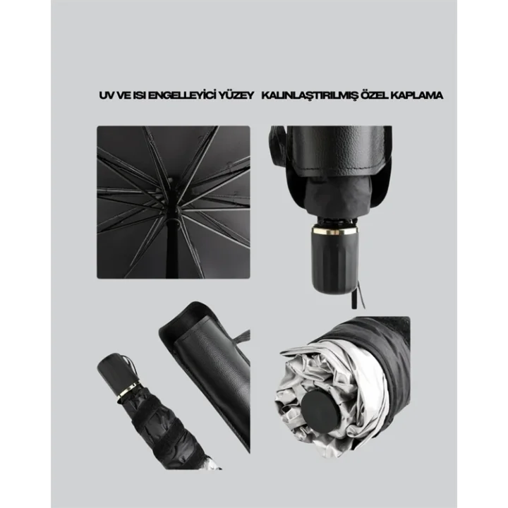 Mey İthalat® Isı ve UV Engelleyici Güneşlik – 360° Bükülebilir Şemsiye Sapı ile Konfor