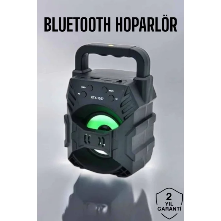 Mey İthalat® Işıklı Bluetooth Hoparlör Müzik ve Renkli Işık Taşınabiilir