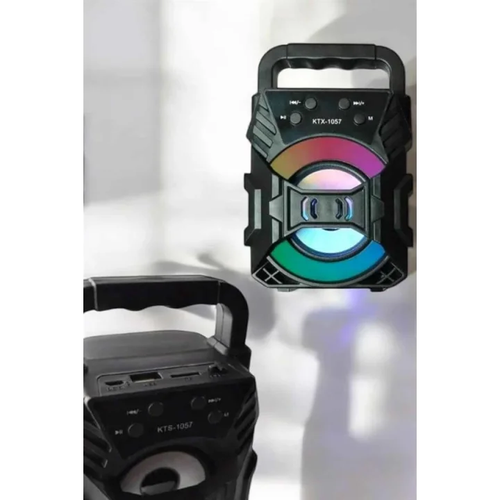 Mey İthalat® Işıklı Bluetooth Hoparlör Müzik ve Renkli Işık Taşınabiilir
