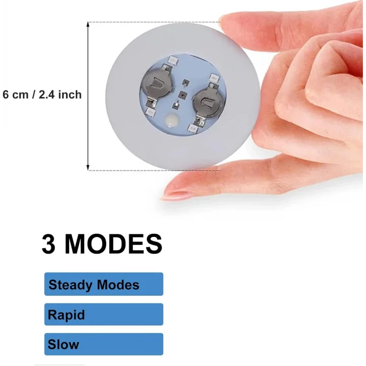 Mey İthalat® Işıklı Yapışkanlı Bardak Altı Aparatı Ledli 3 Modlu 6 cm Çap 1 Adet