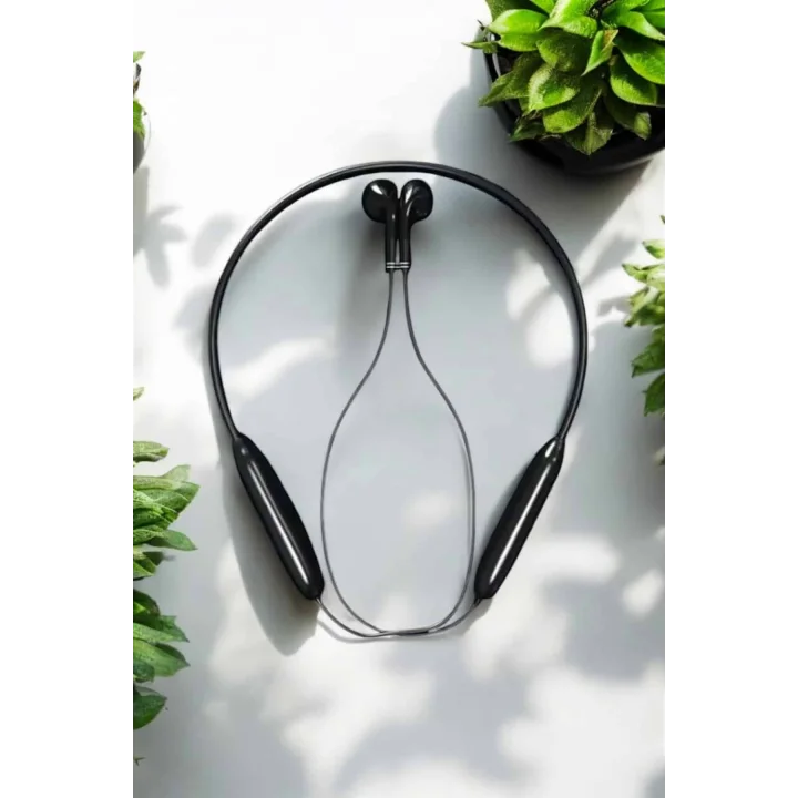Mey İthalat® Kablolu Boyun Askılı Dijital Göstergeli Bluetooth Kulaklığı 60 Saat