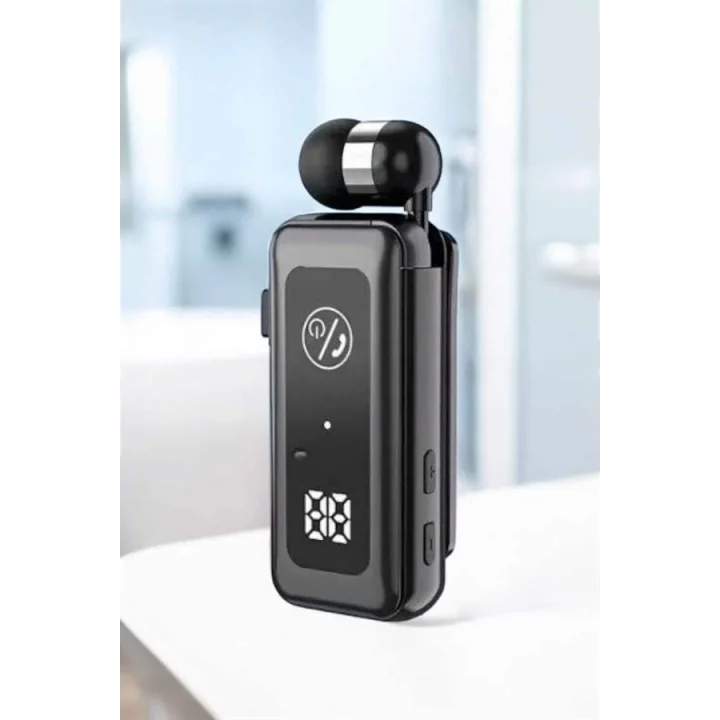 Mey İthalat® Kablolu Makaralı Bluetooth Kulaklık Uzun Pil Ömrü Dijital Göstergeli