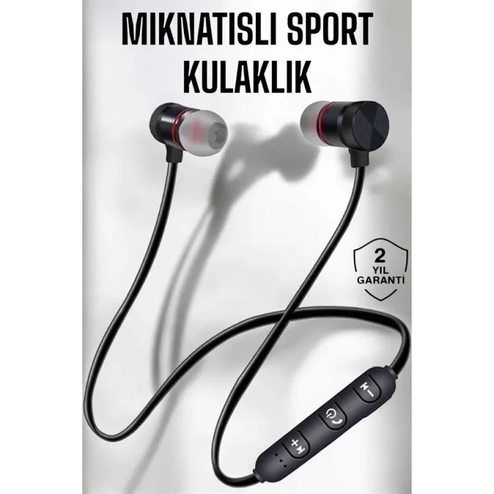 Mey İthalat® Kablolu Mıknatıslı Sport Kulaklık Bluetooth Bağlantılı