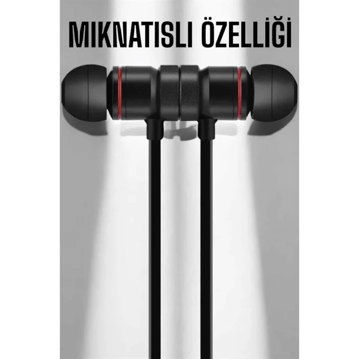 Mey İthalat® Kablolu Mıknatıslı Sport Kulaklık Bluetooth Bağlantılı