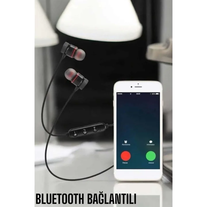 Mey İthalat® Kablolu Mıknatıslı Sport Kulaklık Bluetooth Bağlantılı