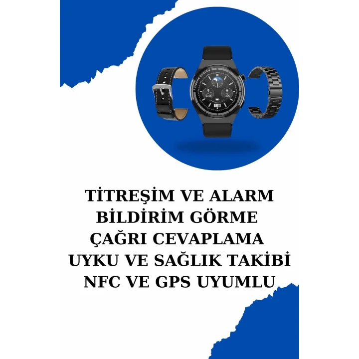 Mey İthalat® Kablosuz Bluetooth Bağlantılı Kulaklık ve Dokunmatik Ekran Akıllı Saat Arama Cevaplama