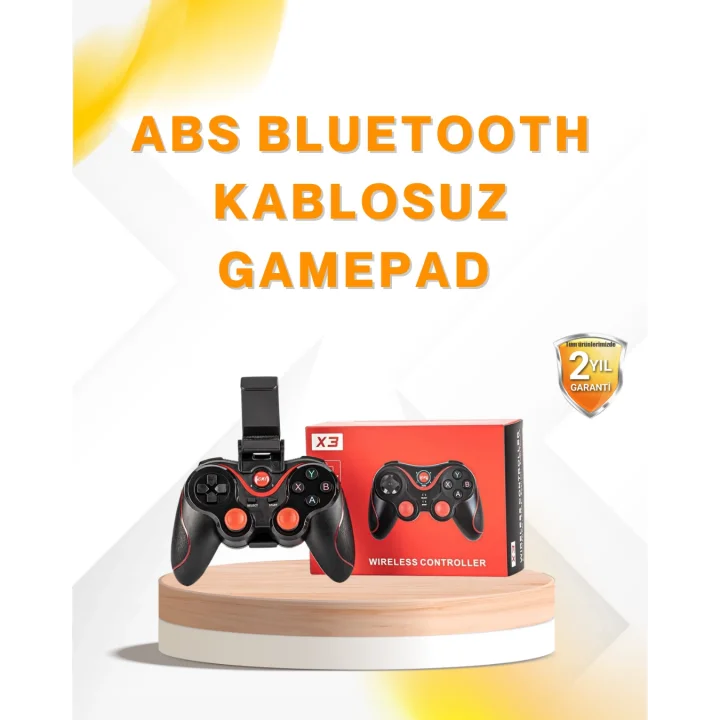 Mey İthalat® Kablosuz Bluetooth Gamepad PC Android TV Uyumlu Oyun Kumandası