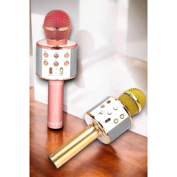 Mey İthalat® Kablosuz Bluetooth Karaoke Mikrofon USB ve AUX Girişli, Yüksek Ses Kalitesi