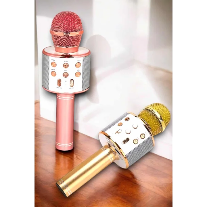 Mey İthalat® Kablosuz Bluetooth Karaoke Mikrofon USB ve AUX Girişli, Yüksek Ses Kalitesi