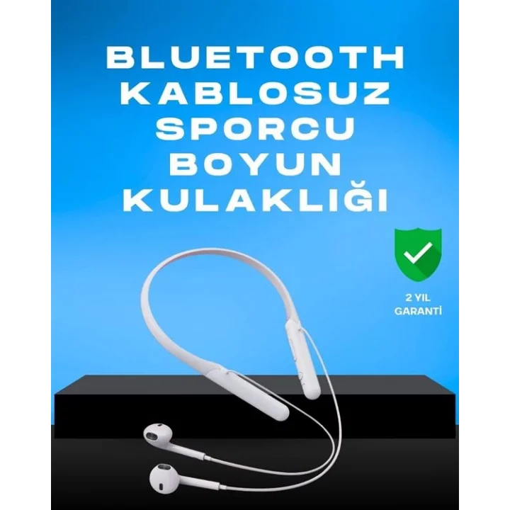 Mey İthalat® Kablosuz Bluetooth Kulaklık – Boyun Askılı, 100 Saat Pil Ömrü