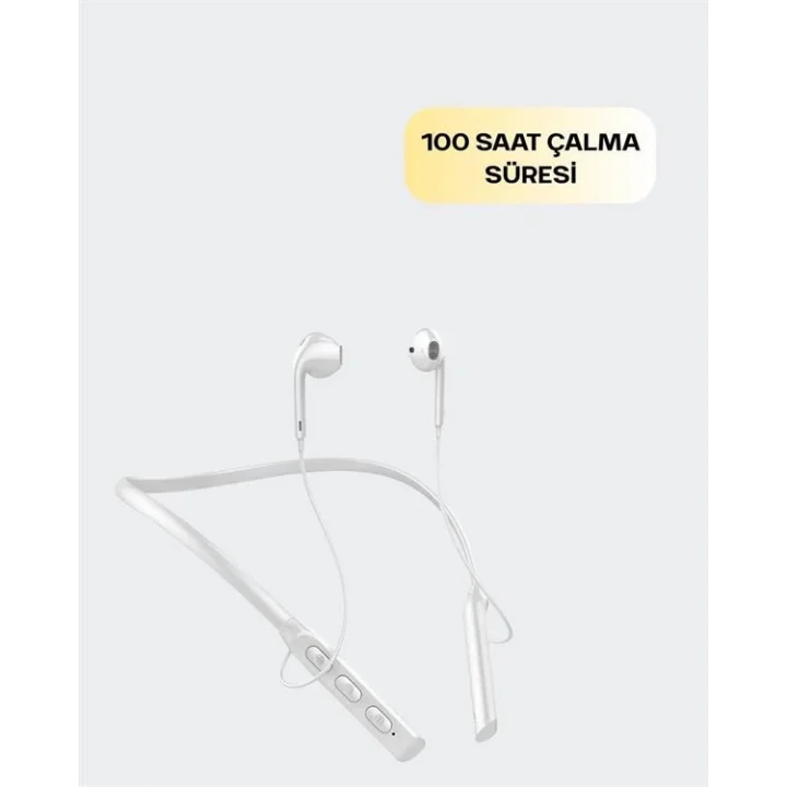 Mey İthalat® Kablosuz Bluetooth Kulaklık – Boyun Askılı, 100 Saat Pil Ömrü