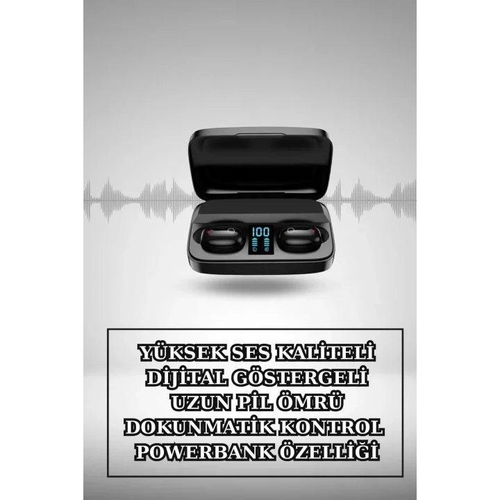 Mey İthalat® Kablosuz Bluetooth Kulaklık ve Kordon Hediyeli Akıllı Saat Nabız Ölçer Uzun Pil Ömrü