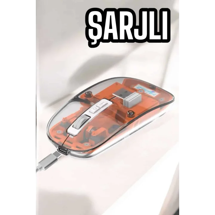 Mey İthalat® Kablosuz Mouse Fare 5.0 Bluetooth Bağlantılı USB Girişli