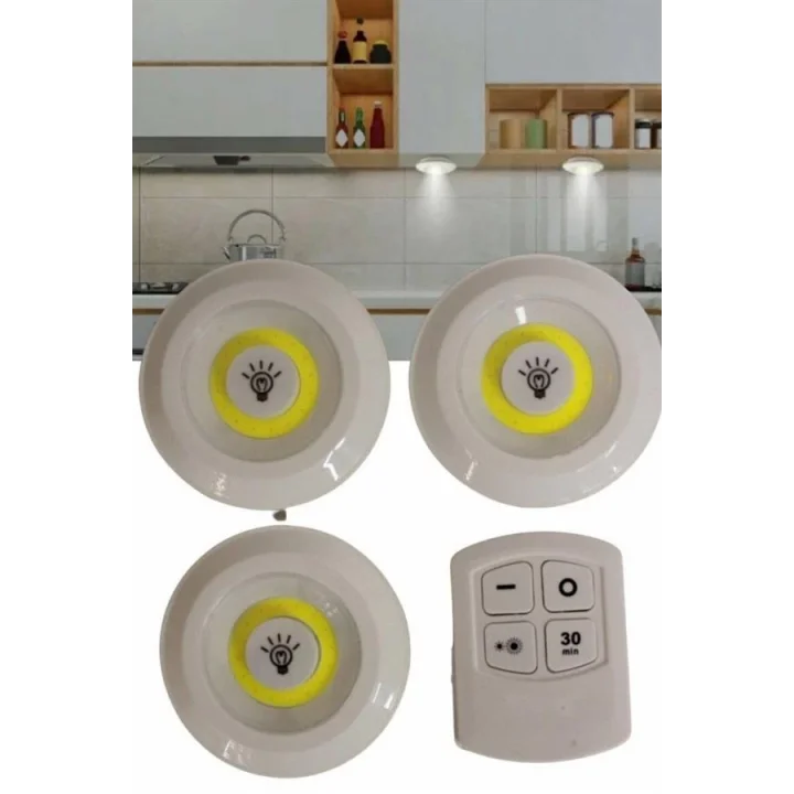 Mey İthalat® Kablosuz Pilli Işıldak  Masa Lambası Mutfak Tezgah Altı Banyo Dolabı Dolap İçi