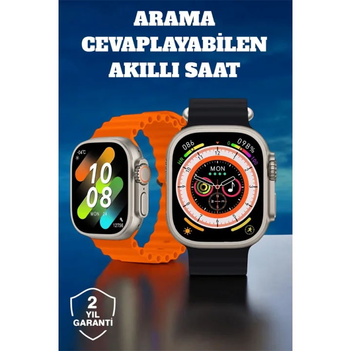 Mey İthalat® Kablosuz Şarjlı, Çağrı ve Müzik Kontrolü Sağlayan Akıllı Saat