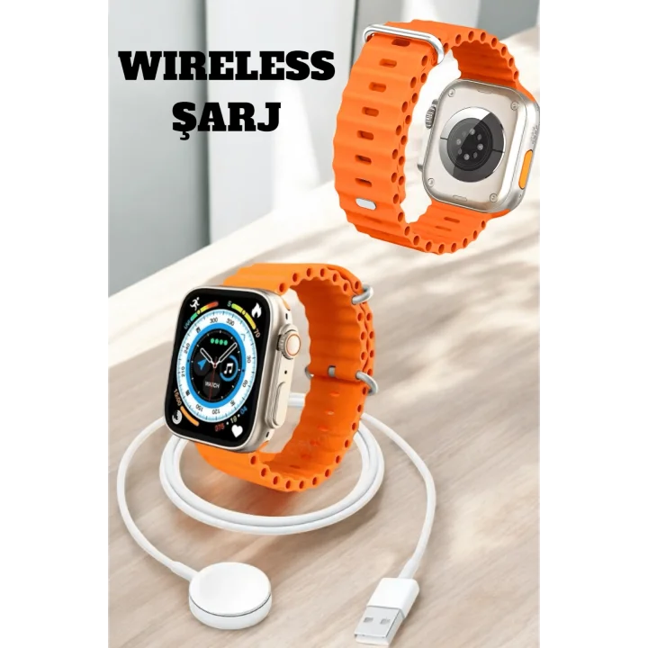 Mey İthalat® Kablosuz Şarjlı, Çağrı ve Müzik Kontrolü Sağlayan Akıllı Saat