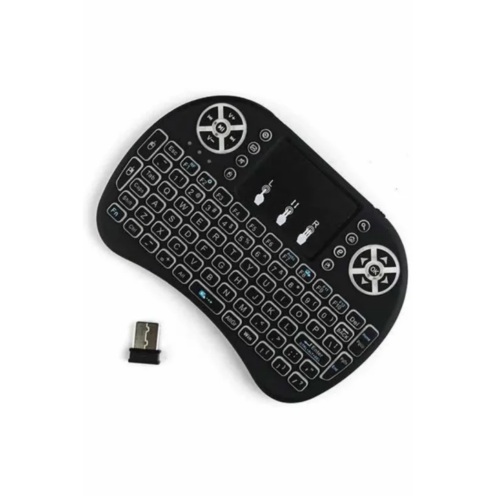 Mey İthalat® Kablosuz Türkçe Q Klavye RGB Işıklı Televizyon Ps3 Dokunmatik Mouse