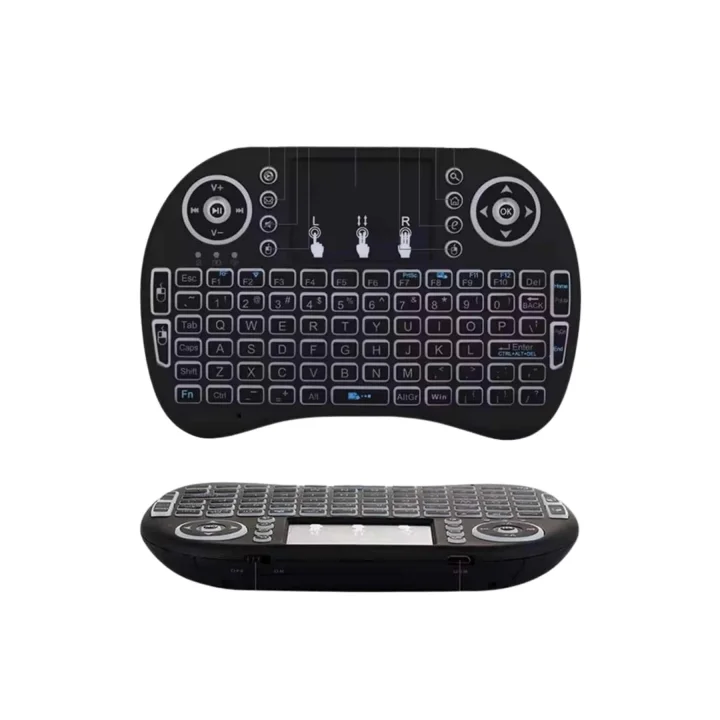 Mey İthalat® Kablosuz Türkçe Q Klavye RGB Işıklı Televizyon Ps3 Dokunmatik Mouse