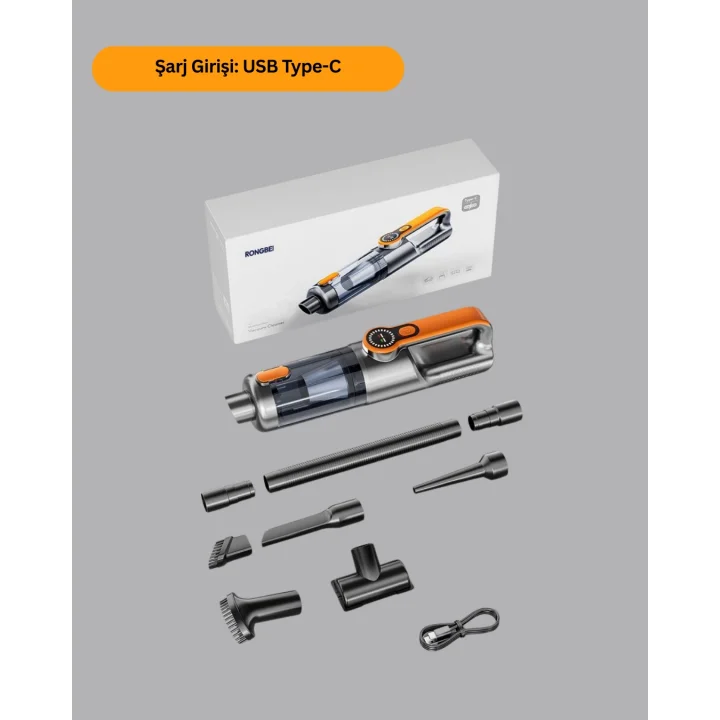 Mey İthalat® Kablosuz Vakumlu El Süpürgesi Güçlü Performans Çok Amaçlı