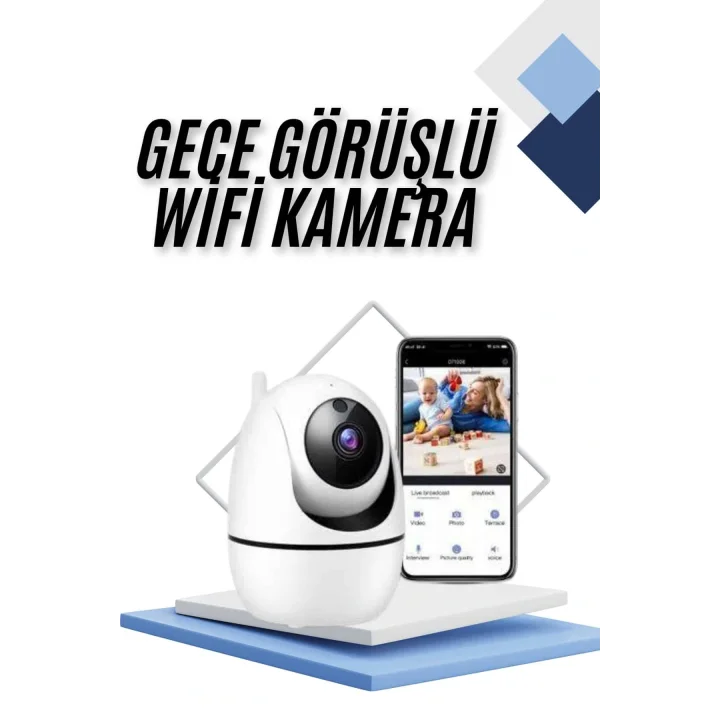 Mey İthalat® Kablosuz Wifi Destekli Akıllı Güvenlik Kamerası Hareket Sensörlü