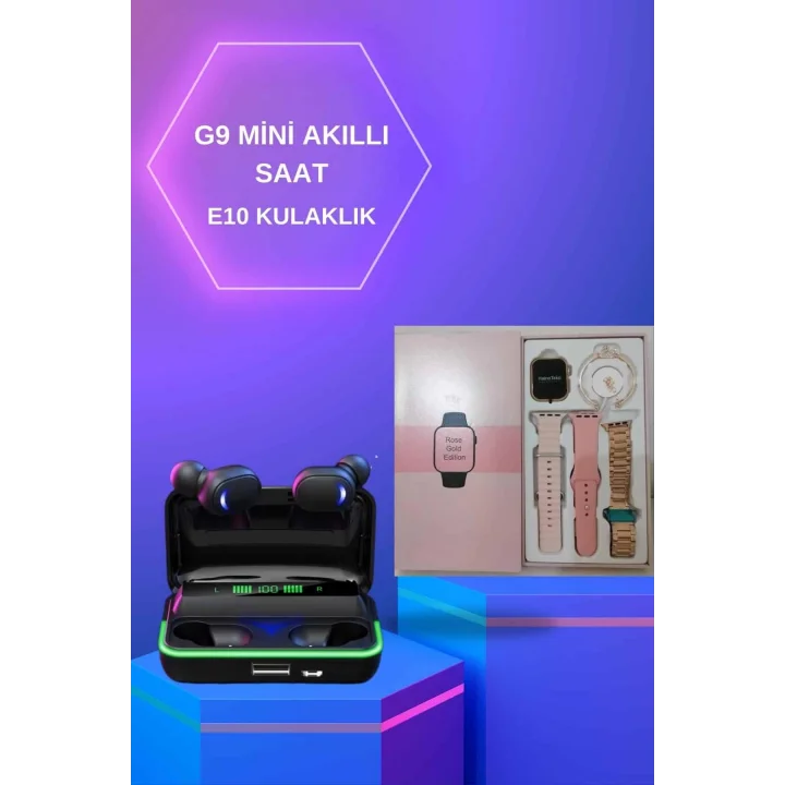 Mey İthalat® Kadınlara Özel Bileklik Hediyeli Akıllı Saat ve Dijital Göstergeli ANC Özellikli Bluetooth Kulaklık