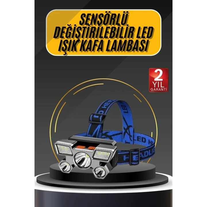 Mey İthalat® Kafa Lambası 800 Lümen 4 Mod Yüksek Işık Flaşörlü Şarjlı Led Lamba
