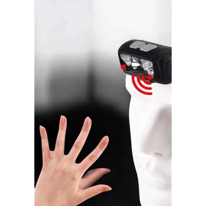 Mey İthalat® Kafa Lambası Kamp Lambası Sensörlü Şarjlı Ayarlanabilir