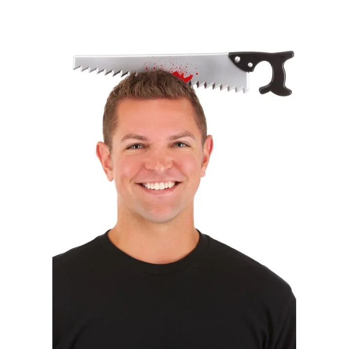 Mey İthalat® Kafaya Saplanmış Halloween Kanlı Testere Şaka Tacı