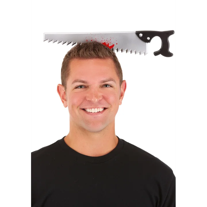Mey İthalat® Kafaya Saplanmış Halloween Kanlı Testere Şaka Tacı