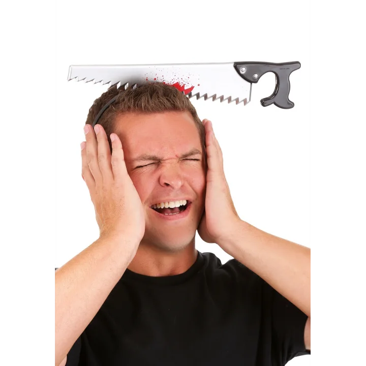 Mey İthalat® Kafaya Saplanmış Halloween Kanlı Testere Şaka Tacı