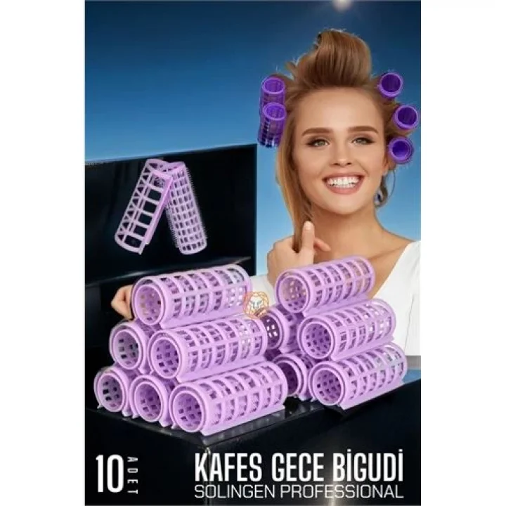 Mey İthalat® Kafes Gece Bigudisi 2.5 cm 10 Adet Solingen Professional