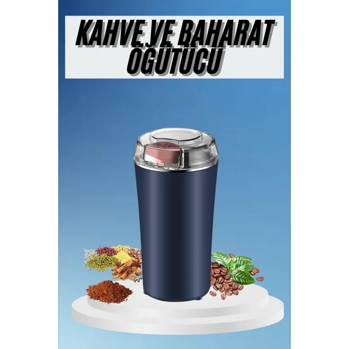 Mey İthalat® Kahve ve Baharat Öğütücü Kolay Temizlenebilir Paslanmaz Çelik Taşınabilir