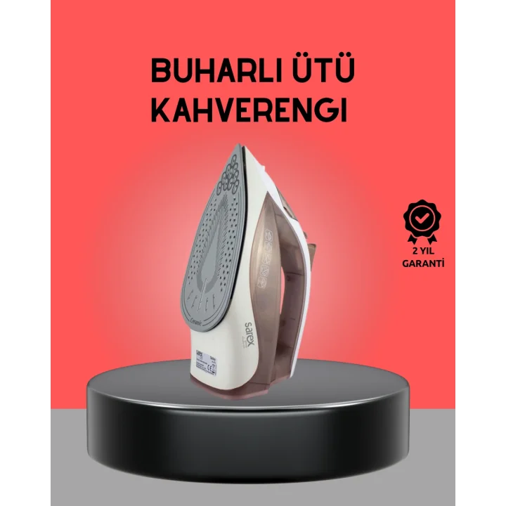 Mey İthalat® Kahverengi Buharlı Ütü 2200W Sürekli Buhar 120 g Şok Buhar