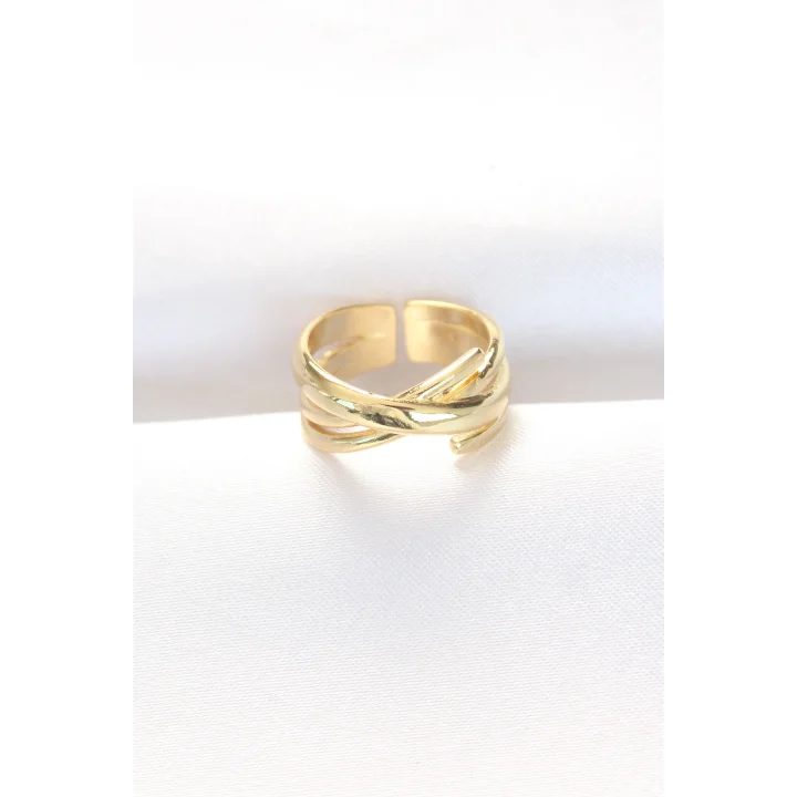 Mey İthalat® Kalın Gold Renk Ayarlanabilir Yüzük