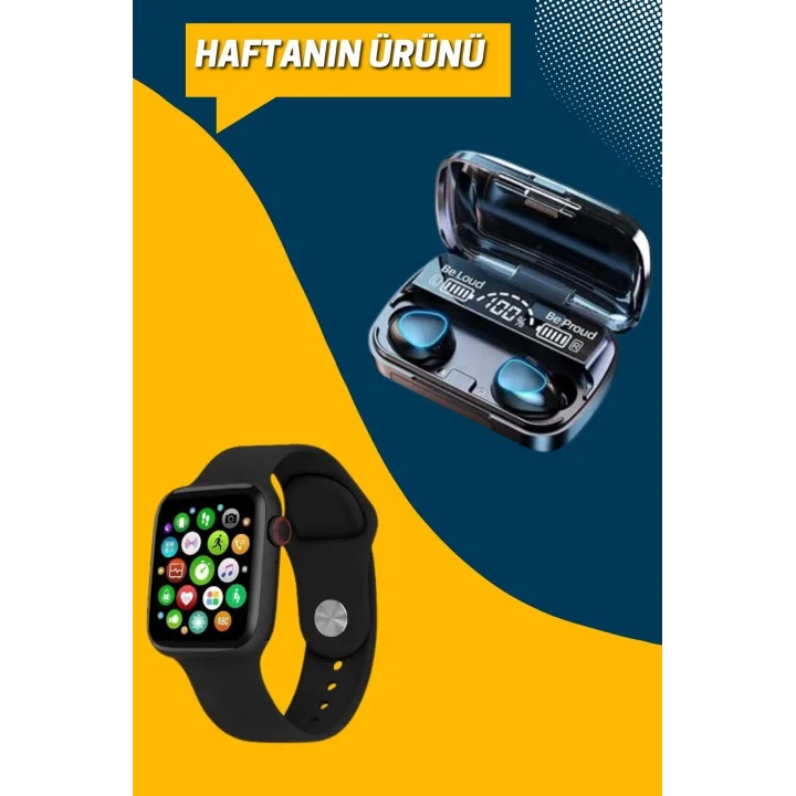 Mey İthalat® Kaliteli Akıllı Saat ve Kaliteli Bluetooth Kulaklık ANC Özelliği Uzun Pil Ömrü