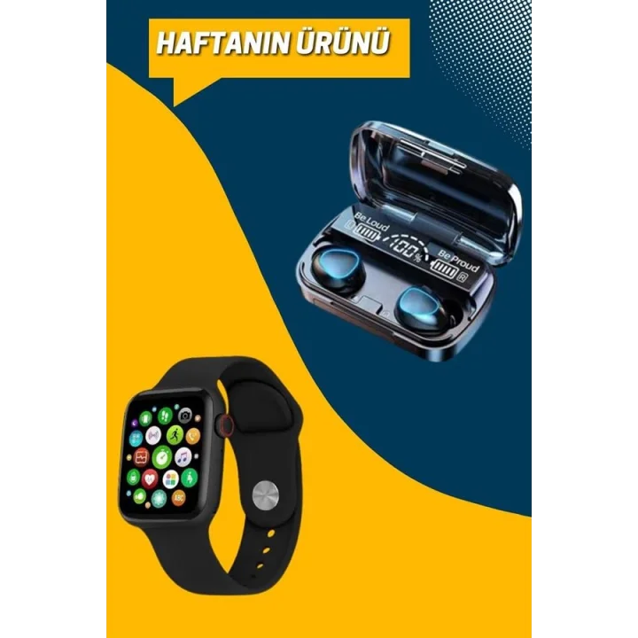 Mey İthalat® Kaliteli Akıllı Saat ve Kaliteli Bluetooth Kulaklık ANC Özelliği Uzun Pil Ömrü