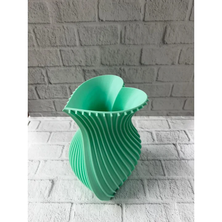 Mey İthalat® Kalpli Turkuaz Dekoratif Vazo 24 cm Modern Şık Tasarım