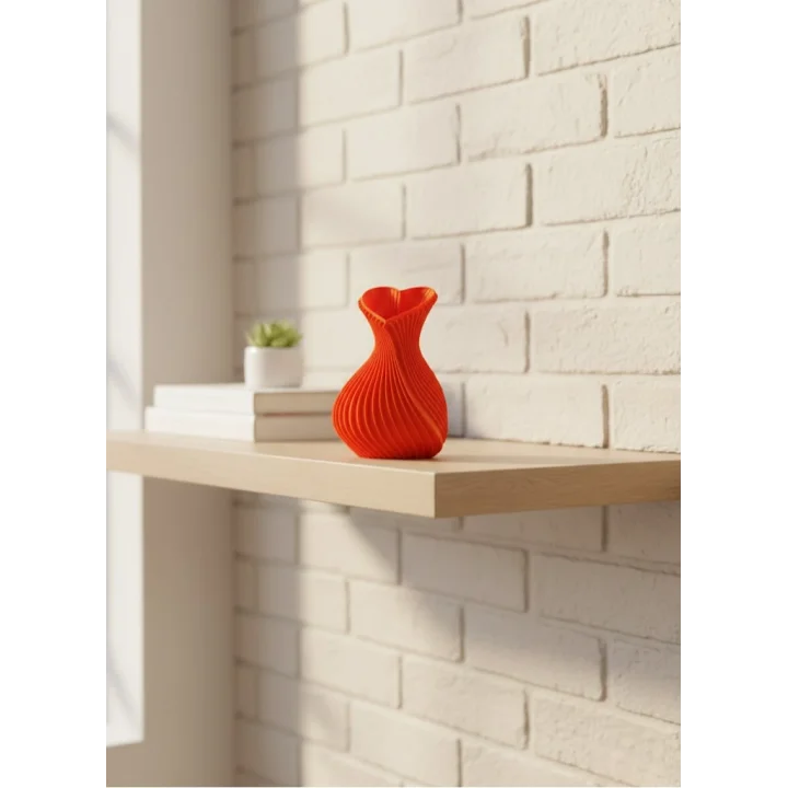 Mey İthalat® Kalpli Turuncu Dekoratif Vazo 11 cm Modern Şık Masaüstü Aksesuar