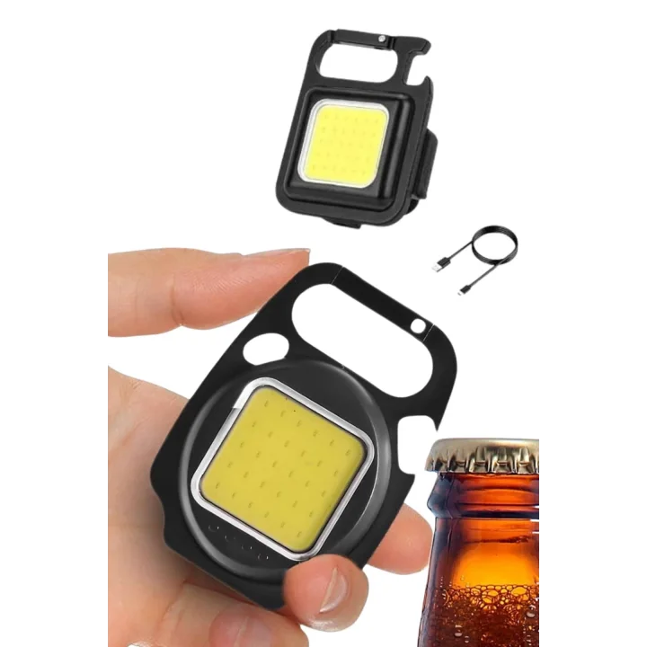 Mey İthalat® Kamp Çadır Lambası Şarjlı El Feneri Işıldak Anahtarlık Mini Mıknatıslı