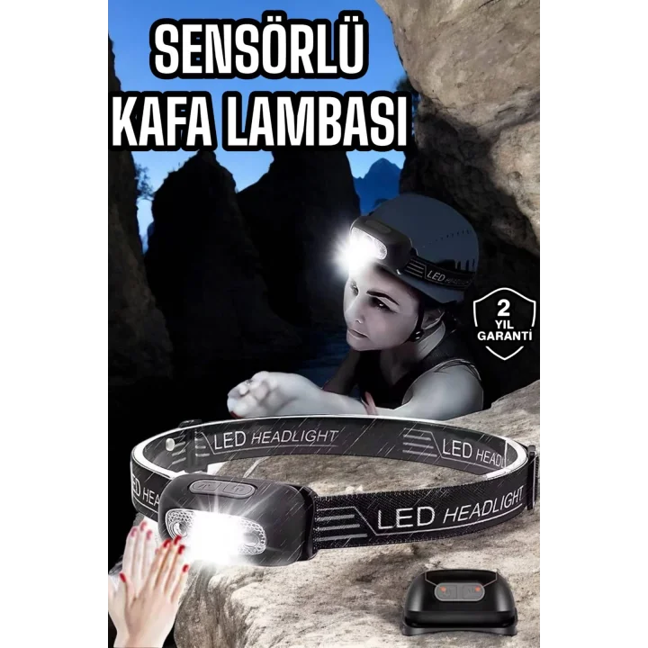 Mey İthalat® Kamp Lambası Led Işık Kafa Lambası Balıkçı Lambası Ayarlanabilir