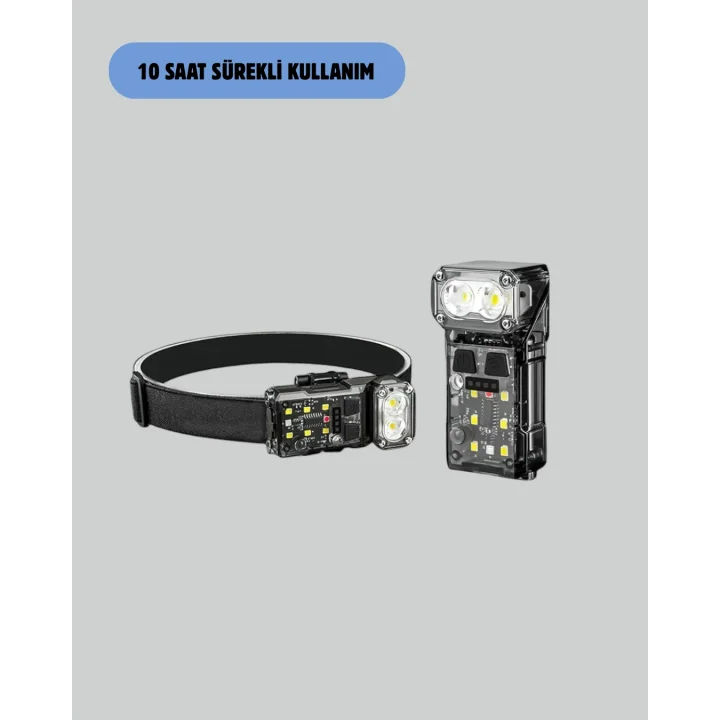 Mey İthalat® Kamp ve Outdoor İçin LED Far 10 Saat Pil Sensörlü Manyetik