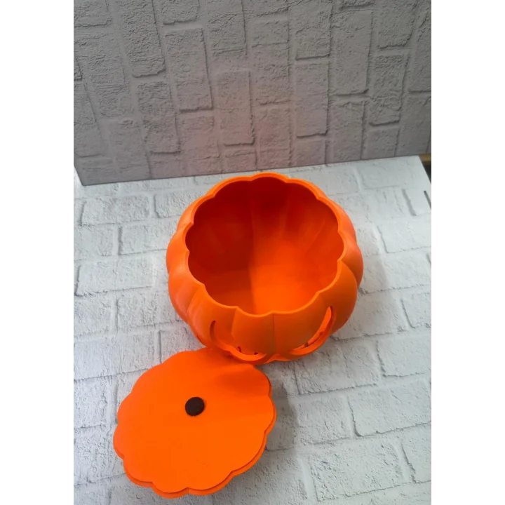 Mey İthalat® Kapaklı Balkabağı Dekor Kutusu 21×15 cm Halloween Temalı Saklama